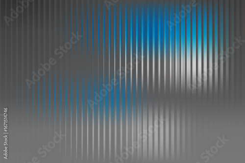 Abstract geometric pattern of blue and white vertical lines on a neutral gray background creating a modern visual aesthetic