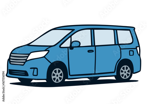 ワゴン車のシンプルなイラスト