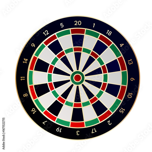 Dartboard with numbers, target for playing darts