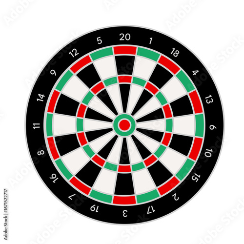 Dartboard with numbers, target for playing darts