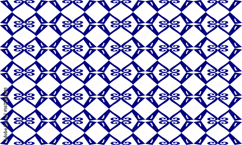 Fototapeta premium seamless vintage geometric pattern, Seamless geometric diamond pattern in two tone blue. blue diamond seamless Repeat seamless pattern design for fabric printing or background