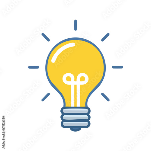 Bright Idea:  Yellow Lightbulb Icon