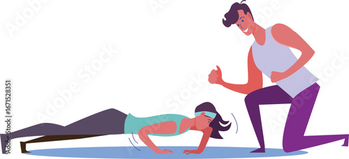 Personal Trainer Coaching Push-ups