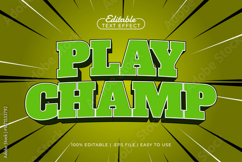 play champ editable text effect with a game and play text style