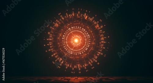 Abstract Digital Sphere Futuristic Technology Concept Data Visualization Energy