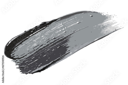 Metallic silver and black paint strokes blending on transparent background creating textured design element for luxury packaging and branding and for packaging and label design and for brand visuals..