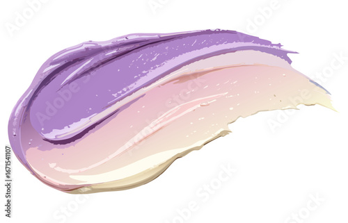 Purple pink and cream paint strokes blending into smooth gradient on transparent background for packaging labels and web banners requiring soft color transitions for cosmetic packaging branding