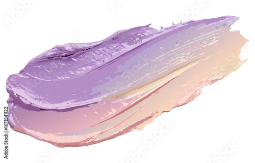 Purple pink and cream paint strokes blending into smooth gradient on transparent background for packaging labels and web banners requiring soft color transitions for cosmetic packaging branding