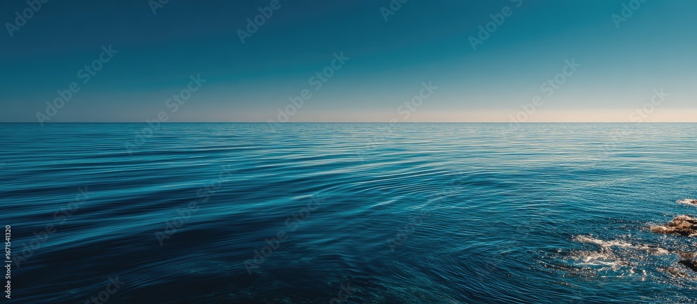 Obraz premium Calm ocean expanse under a vast blue sky