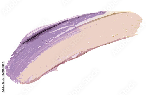 Purple and yellow paint strokes blending together to create gradient effect on transparent background for colorful packaging