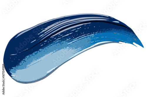 Vibrant glossy blue paint creates textured dynamic stroke on transparent background for packaging labels and web banners and promotional graphics needing bold color accents and product mockups