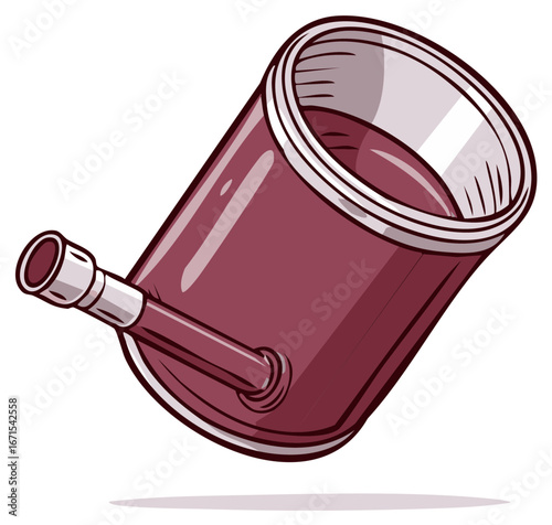Cartoon illustration of a water pipe, isolated with stylized design.
