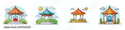 pavilion vector pack in contemporary style with balanced composition.