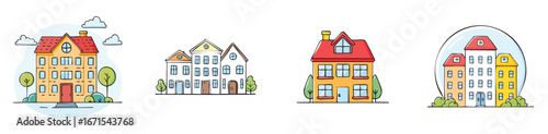 rowhouse vector pack in contemporary style with balanced composition.