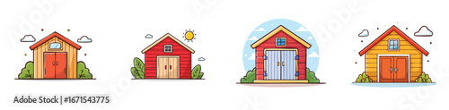 shed vector pack in contemporary style with balanced composition.