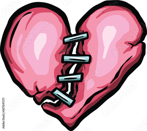 Cartoon Zombie Dead Heart Broken Love Illustration