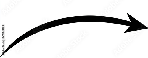 Curving black arrow