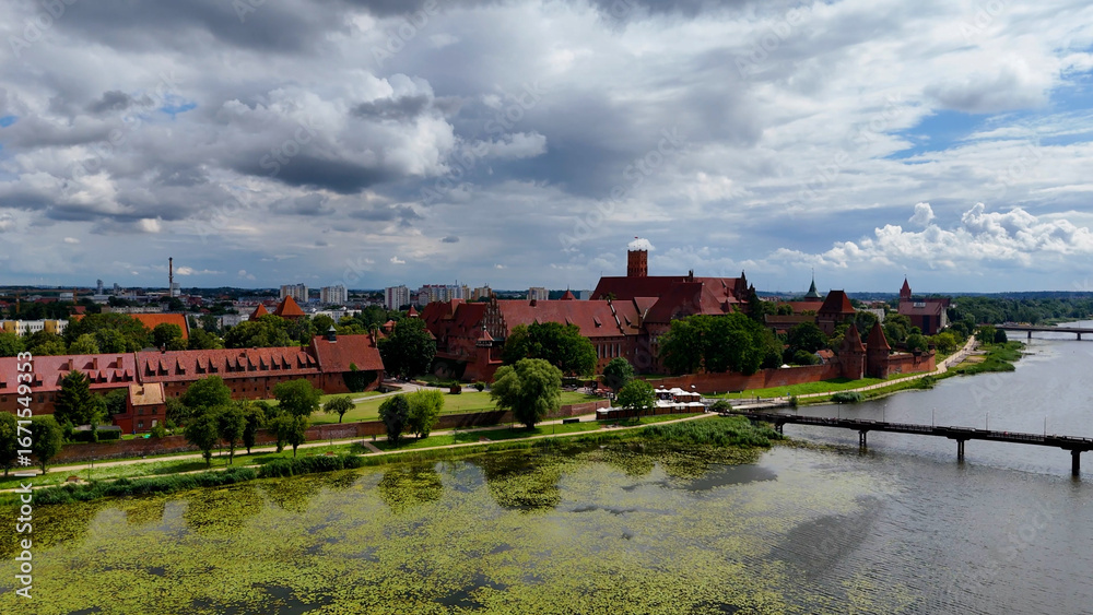Fototapeta premium Castle view from above fortress Malbork Poland