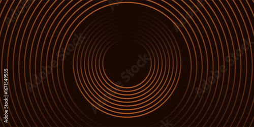 3D brown lines techno abstract background layer on dark blank space with circles shapes effect.