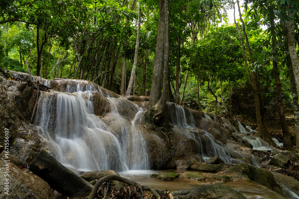 Naklejka premium waterfalls, asia, thailand, indonesia, beautiful, long exposure