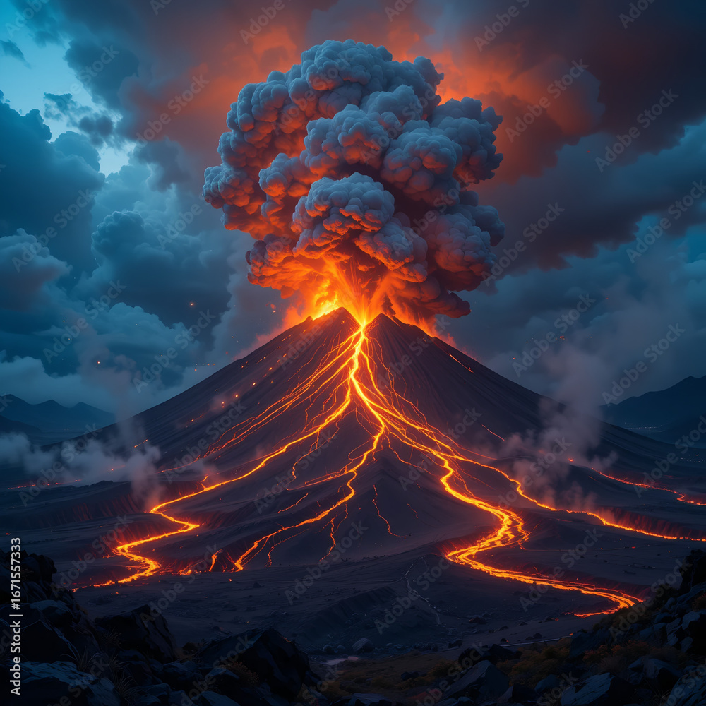 Fototapeta premium fire in the clouds