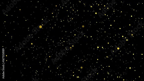 Abstract gold sparkles on black background