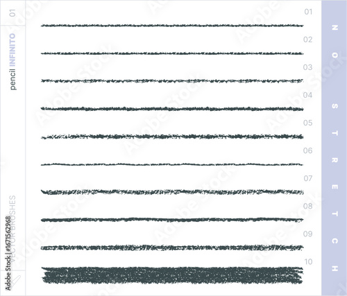 Vector Brushes. Pencil. No-stretch.