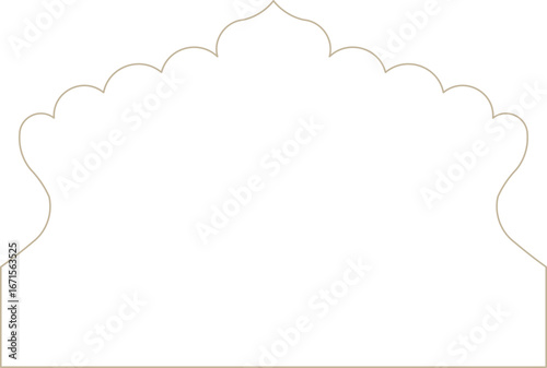 Monoline Indian Traditional Decorative Frame Design Element