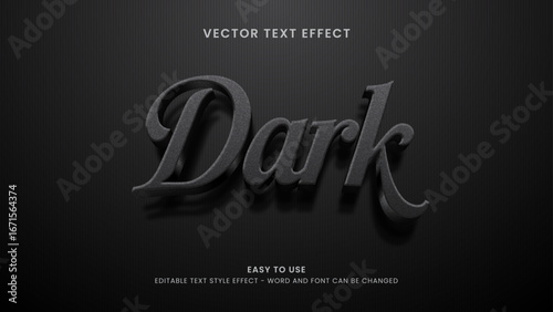 editable text effect dark 3d style premium vector