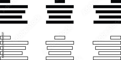 Align line icon set with solid and outline vector style. Collection of paragraph alignment, left, right, center, justify, and text formatting symbols for typography, UI, UX, apps, web and document des