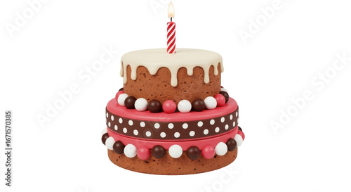 Isolated Birthday Cake