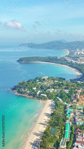 Aerial View Phuket island Thailand,Beautiful beach seashore nature background