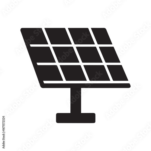  Solar Panel Field Icon Vector Illustration