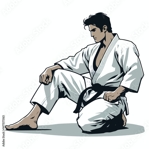  Vector image of a man wearing a karate costume