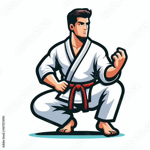  Vector image of a man wearing a karate costume