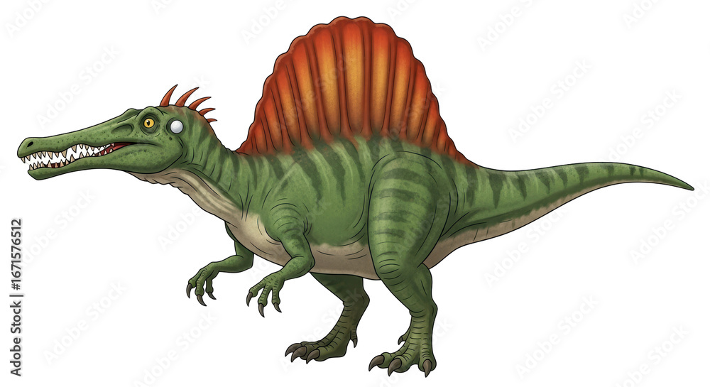 Fototapeta premium Isolated Cartoon Spinosaurus Dinosaur