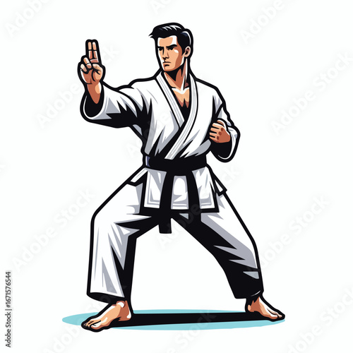  Vector image of a man wearing a karate costume