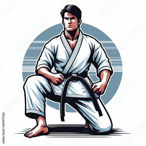  Vector image of a man wearing a karate costume