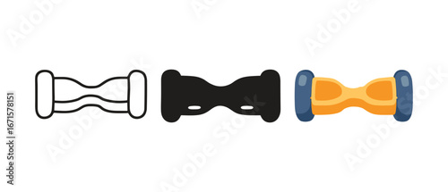 Creative hourglass icons in outline, silhouette, and colorful styles