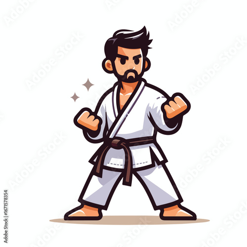  Vector image of a man wearing a karate costume
