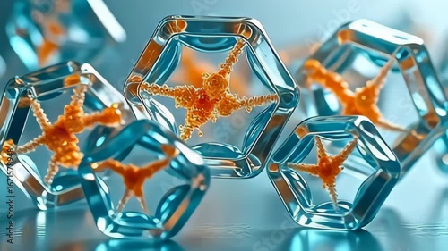 ampere brilliant sight of clear speck flourishes ilk lucubrate hexagon start to develop indium ampere slow, stretch manner, foreground aside fit of luminous aquamarine and orangish that