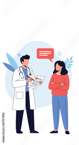 Doctor consulting patient about medical health and treatment options