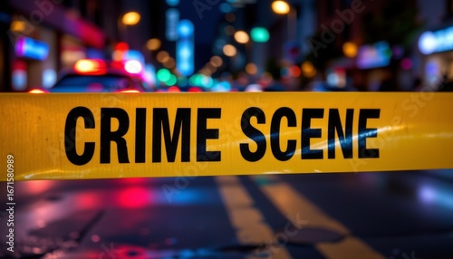 Christmas mystery unfolds yellow crime scene tape stretches across city streets at night