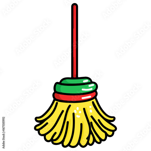 christmas mop, christmas, festival, vector, transparent background, icon, celebration, xmas, isolated, tool, cleaning, work, housework, object, mop, handle