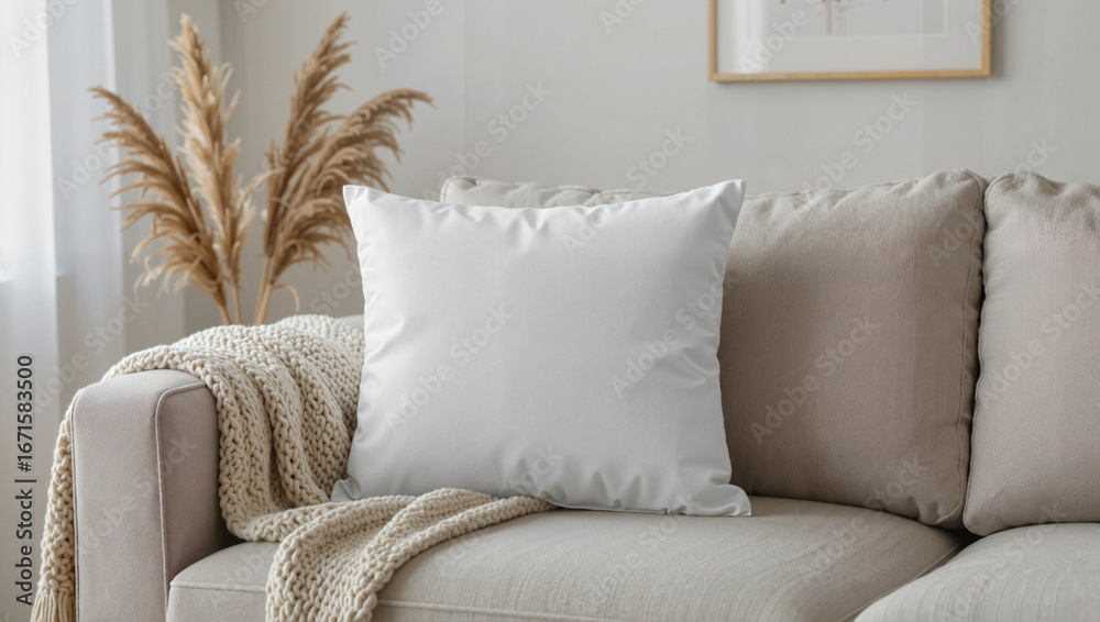 custom made wallpaper toronto digitalCozy sofa with neutral cushions in living room