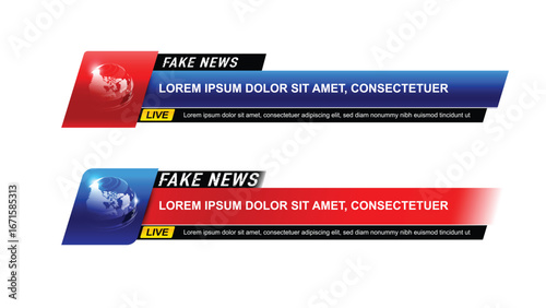 FAKE NEWS Lower third vector template 001
