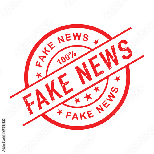 Red FAKE NEWS circular stamp 009