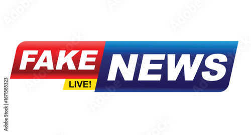 Red FAKE NEWS live logo design for social network platform 010