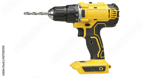 Cuadro en lienzo Isolated Yellow Cordless Drill