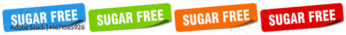 sugar free sticker. sugar free sticker set on white background